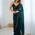 Teal teal embellished  chiffon sarees