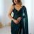 Teal teal embellished  chiffon sarees