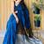 Teal  cotton saree with blouse piece