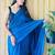 Teal  cotton saree with blouse piece