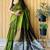 Green colourblocked  cotton saree