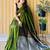 Green colourblocked  cotton saree