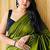 Green colourblocked  cotton saree