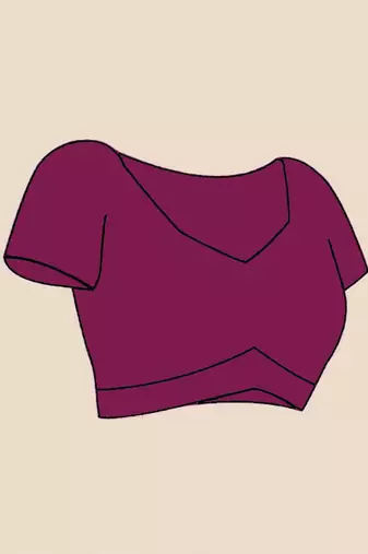 Burgundy  cotton saree with blouse piece