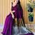 Purple colourblocked  cotton saree