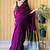 Purple colourblocked  cotton saree