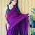 Purple colourblocked  cotton saree