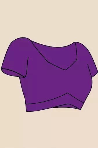 Purple colourblocked  cotton saree