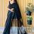 Black colourblocked  cotton saree
