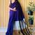 Blue women  cotton khadi saree with blouse