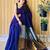 Blue women  cotton khadi saree with blouse