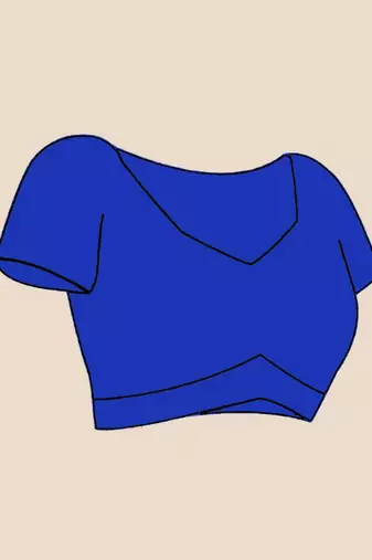 Blue women  cotton khadi saree with blouse