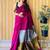Burgundy  cotton khadi saree