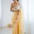 Mustard floral embroidered sequinned detail  chiffon saree