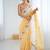 Mustard floral embroidered sequinned detail  chiffon saree