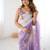 Purple embellished sequinned  chiffon saree