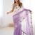 Purple embellished sequinned  chiffon saree