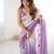 Purple embellished sequinned  chiffon saree