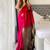 Red  cotton saree with unstitched blouse piece