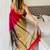 Red  cotton saree with unstitched blouse piece