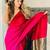 Red  cotton saree with unstitched blouse piece
