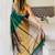 Green woven design zari  cotton handloom khadi saree