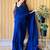Teal women embellished  cotton saree
