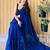 Teal women embellished  cotton saree