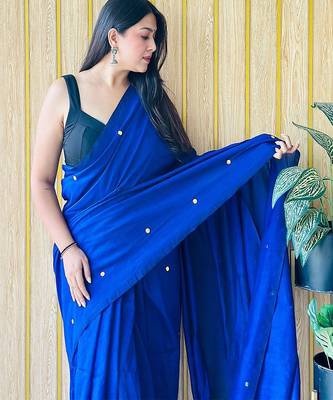 Teal women embellished  cotton saree 4
