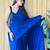 Teal women embellished  cotton saree