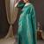 Teal ethnic motifs zari  georgette kanjeevaram saree