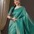 Teal ethnic motifs zari  georgette kanjeevaram saree
