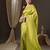 Green ethnic motifs zari  georgette kanjeevaram saree