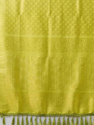 Green ethnic motifs zari  georgette kanjeevaram saree 5