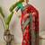 Red ethnic motifs zari silk blend designer banarasi saree