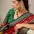Red ethnic motifs zari silk blend designer banarasi saree