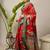 Red ethnic motifs zari silk blend designer banarasi saree