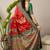 Red ethnic motifs zari silk blend designer banarasi saree