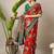 Red ethnic motifs zari silk blend designer banarasi saree
