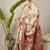 Cream ethnic motifs silk blend banarasi saree