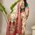 Cream ethnic motifs silk blend banarasi saree