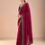 Pink floral embroidered beads and stones saree