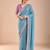 Blue ethnic motifs beads and stones saree