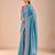 Blue ethnic motifs beads and stones saree