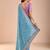 Blue ethnic motifs beads and stones saree