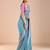 Blue ethnic motifs beads and stones saree