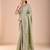 Sea green floral embroidered beads and stones saree