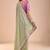Sea green floral embroidered beads and stones saree