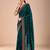 Teal ethnic motifs embroidered beads and stones saree
