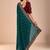 Teal ethnic motifs embroidered beads and stones saree